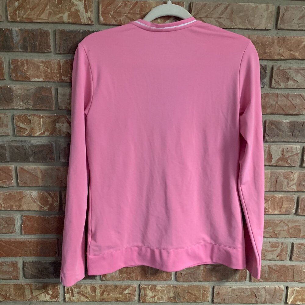 Adidas Golf Climalite Pink Women's Medium Button Front Brushed Cardigan EUC - Picture 2 of 11